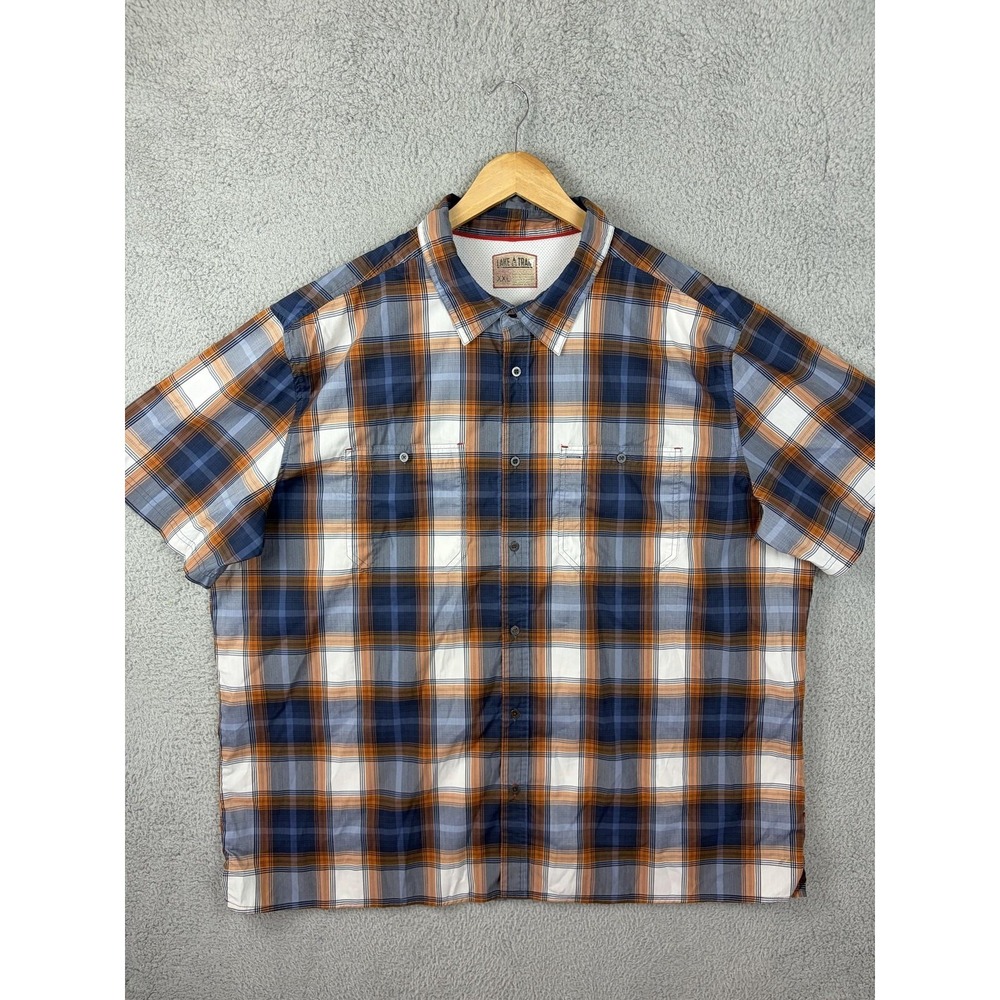 Lake & Trail Shirt Mens 2XL Multicolor Plaid Short Sleeve Button Outdoor Casual